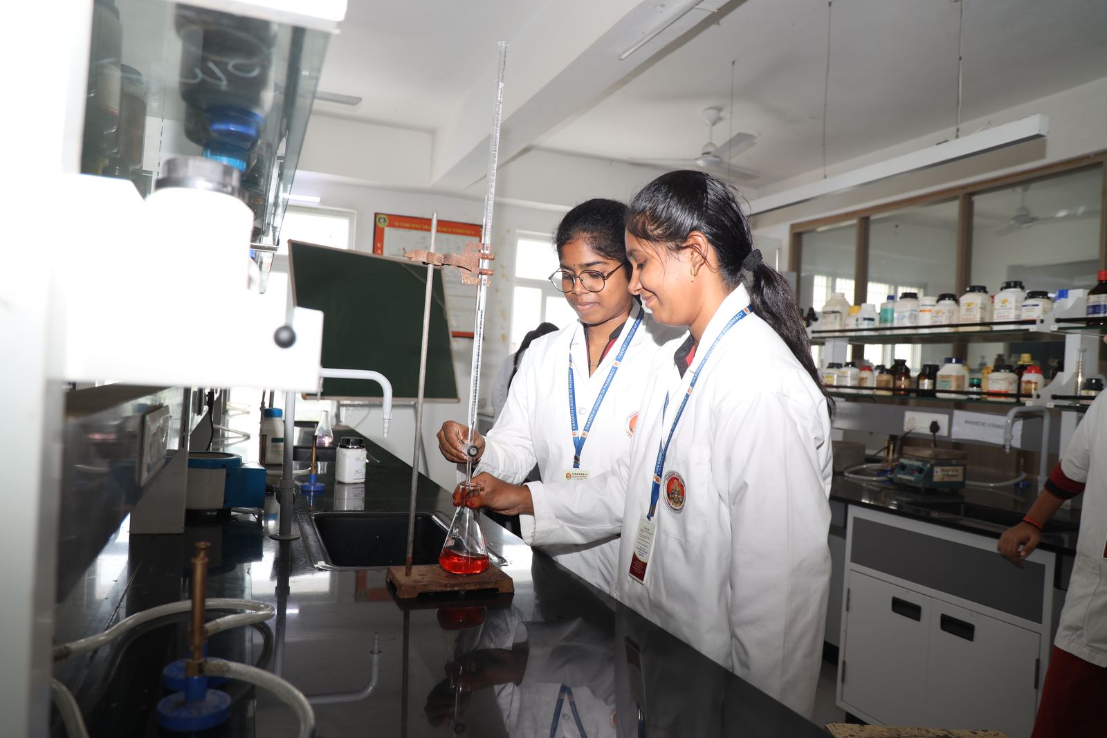 Students at the analytical bench